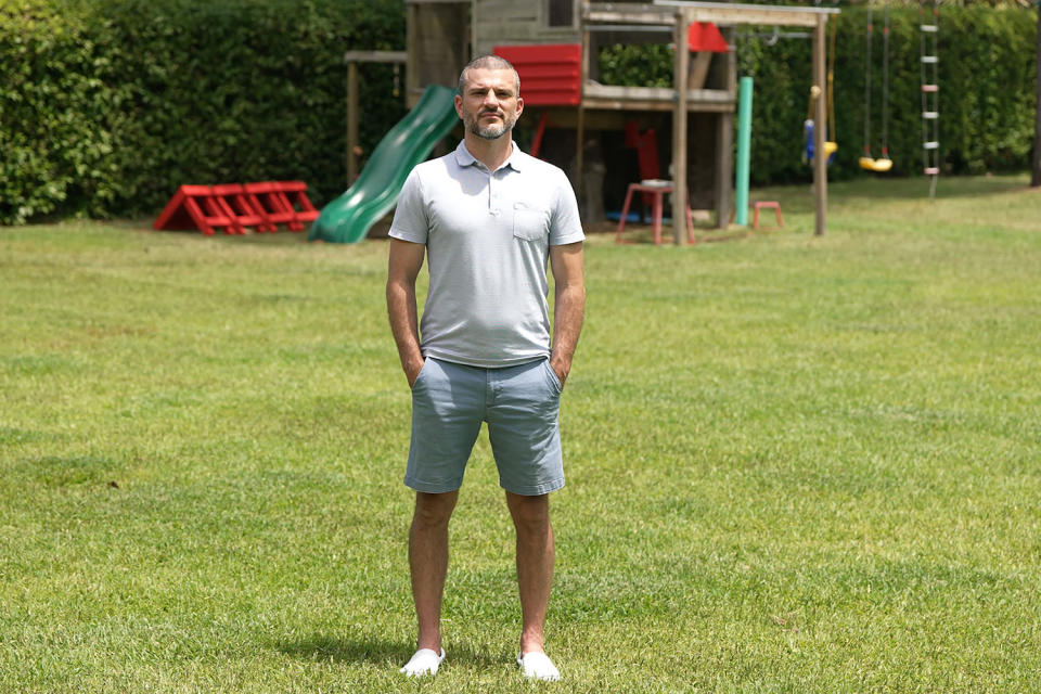 Florida teacher Ian Wald removed a rainbow sticker that was behind his desk at the end of the 2022-23 school year. (Bill Angelucci﻿ / NBC News)