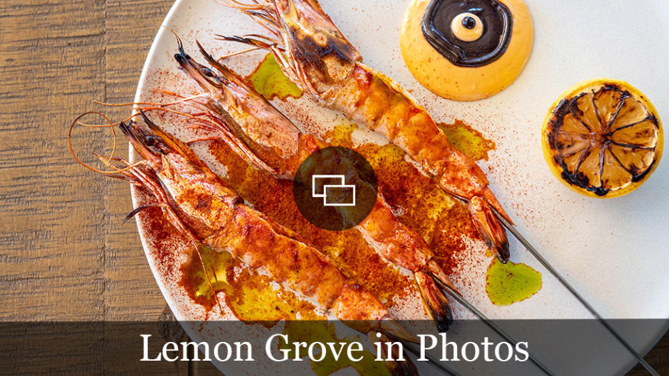 Grilled prawns from Lemon Grove