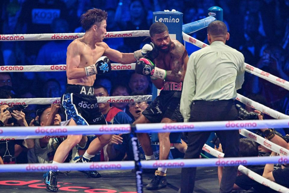 Inoue crumpled Stephen Fulton in July to pick up world titles in a fourth weight class (AFP via Getty)