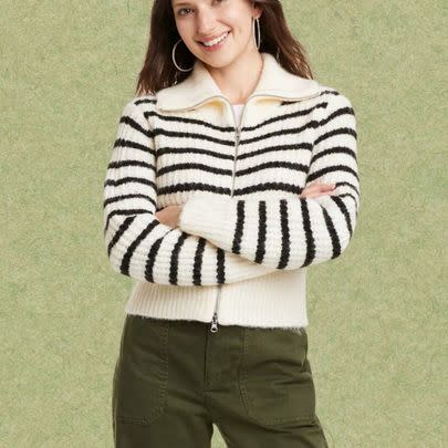 A chunky double-zip cardigan