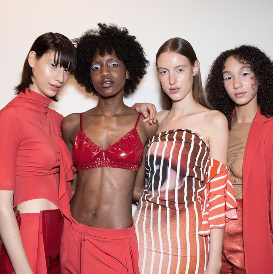 <p>Paula Knorr proved red was still on-trend backstage at LFW. <em>[Photo: LFW/ Instagram]</em> </p>