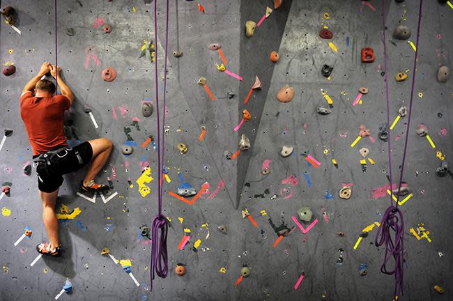 The Climbing Place is located at 436 W. Russell St. Triangle Rock Club is locted at 5213 Raeford Road.