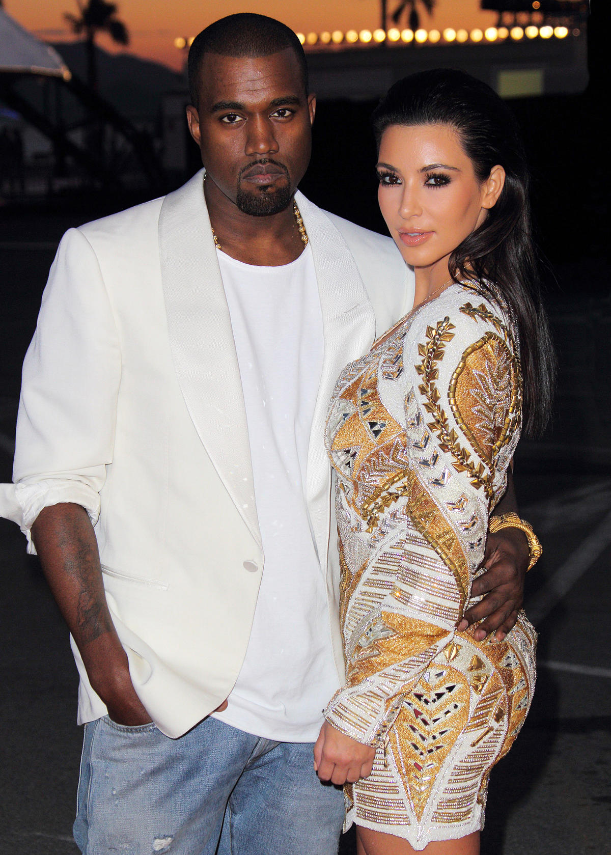 Kim Kardashian and Nori Supporting Kanye at Jimmy Kimmel Live