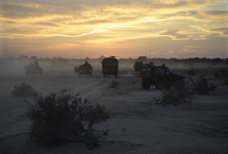 File picture shows French troops on patrol near the village of Bamba between Timbuktu and Gao, northern Mali