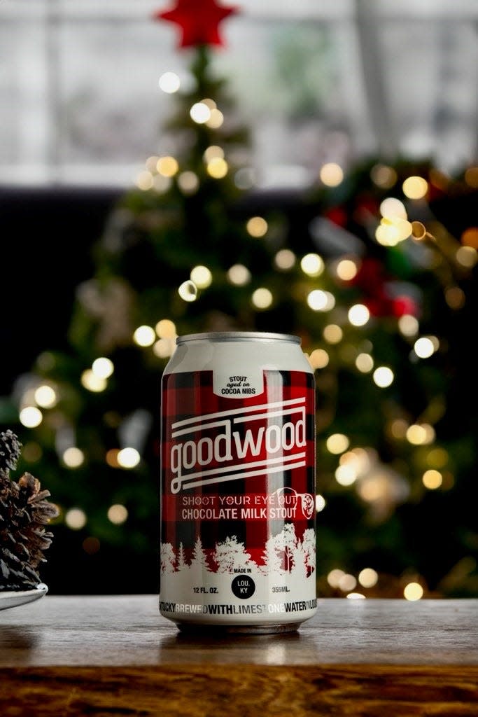 Shoot Your Eye Out, inspired by "A Christmas Story," is aged on cocoa nibs. This rich holiday stout from Goodwood Brewing has lactose added for a silky mouthfeel and a sweet finish.