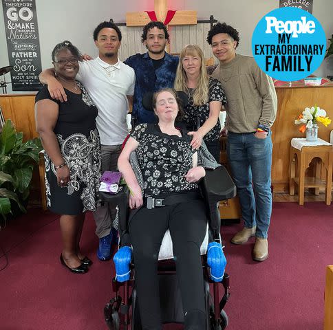 <p>Courtesy of Peggy Means</p> Mother's Day at the church with, left to right, Jennifer's former mother-in-law Liz, sons Julian, Skylar and Daeton, as well as mom Peggy Means