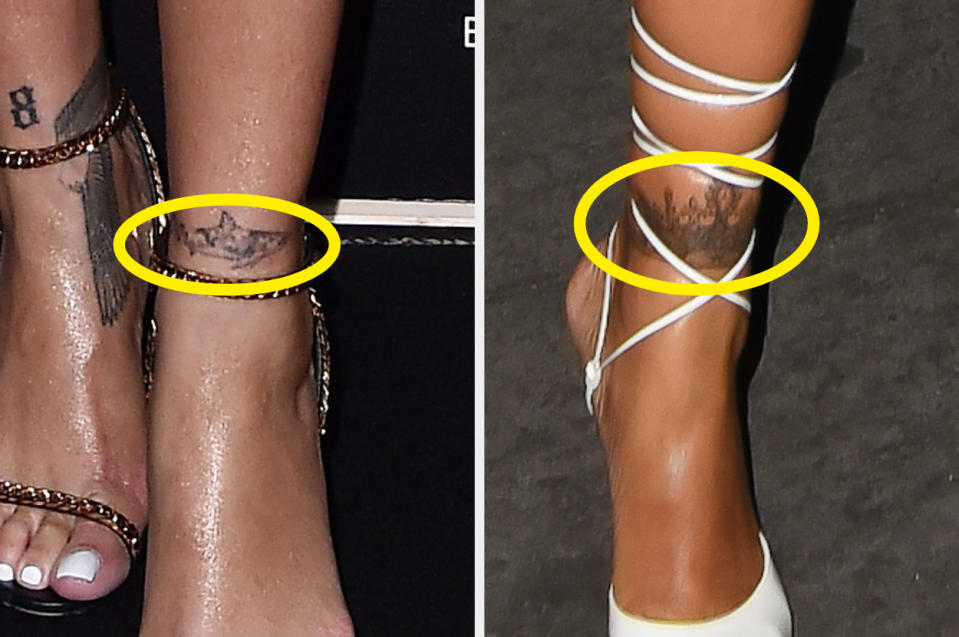 Closeup of Rihanna's tattoos