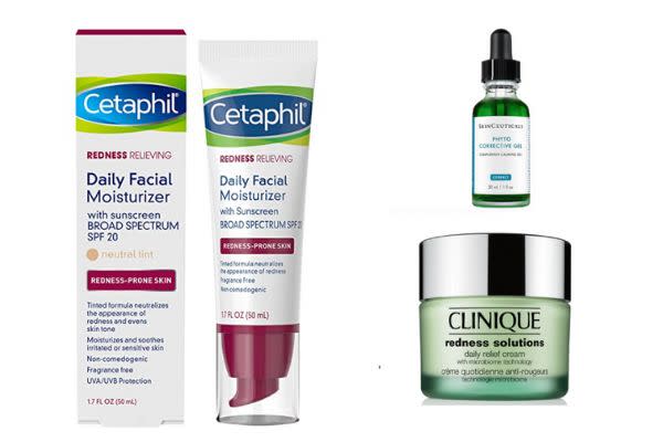 We asked dermatologists to share their secrets for getting rosacea under control.  (Photo: Cetaphil/Skinceuticals/Clinique)