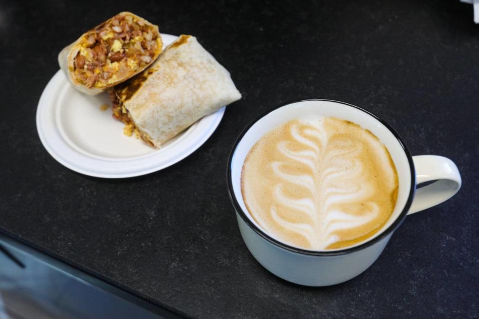 Bacon burrito (Bacon, eggs, shredded potato, pinto beans, cheese, local salsa and side of Chipotle crema ) and Oatmilk latte. Nova Coffee opened in Arroyo Grande in June of last year, and operate an all-outdoor dining area and drive-through Jan 27, 2023.