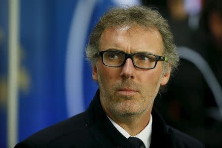 Paris St Germain coach Laurent Blanc. REUTERS/Gonzalo Fuentes