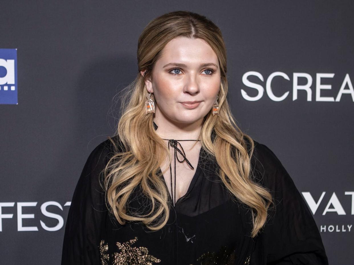 Abigail Breslin attends the Screamfest LA World Premiere of The Avenue's "Slayers" in October 2022.