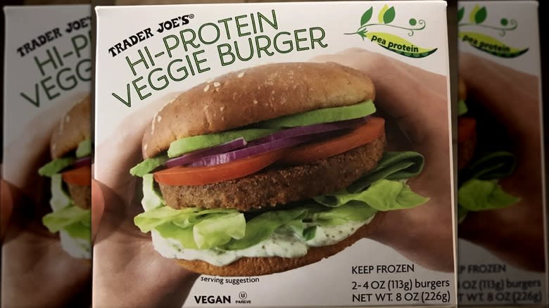 Trader Joe's Hi-Protein Veggie Burger box