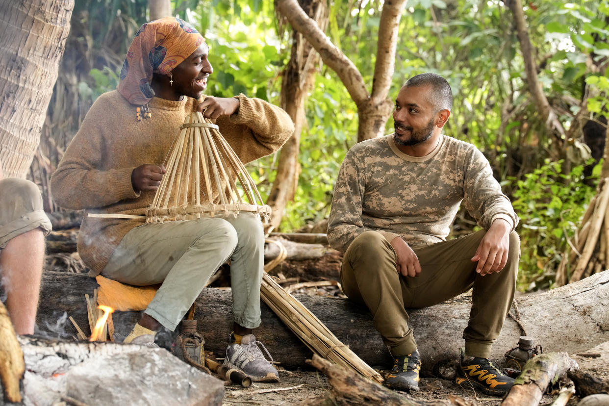 Pictured (L-R): Tevin Davis and Randen Montalvo. 'Survivor 46' star Randen Montalvo recalls anger and devastation around medical evacuation (Photo by Robert Voets/CBS via Getty Images)