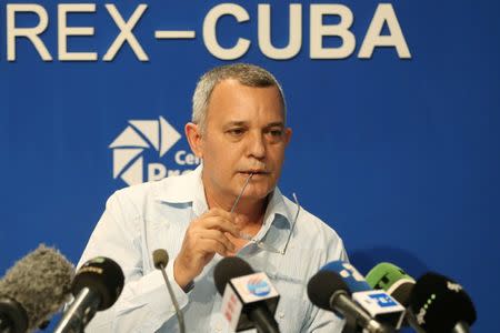 Cuba Drugs National Commission Secretary Antonio Ibarra speaks during a news conference in Havana, Cuba, June 22, 2017. REUTERS/Alexandre Meneghini