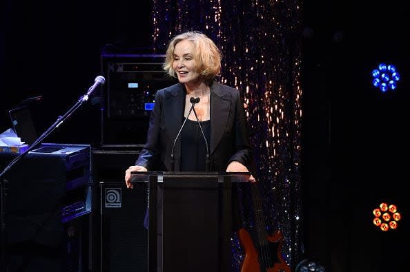 NEW YORK, NEW YORK - MARCH 02: Jessica Lange speaks onstage at the Roundabout Theater's 2020 Gala at The Ziegfeld Ballroom on March 02, 2020 in New York City. (Photo by Jamie McCarthy/Getty Images)