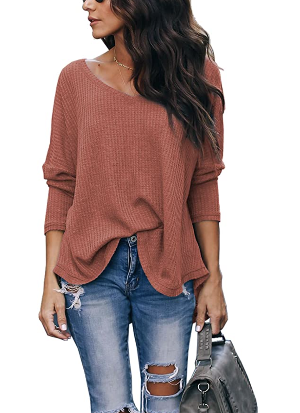 iGENJUN Off-Shoulder Sweater in Orange (Photo via Amazon)