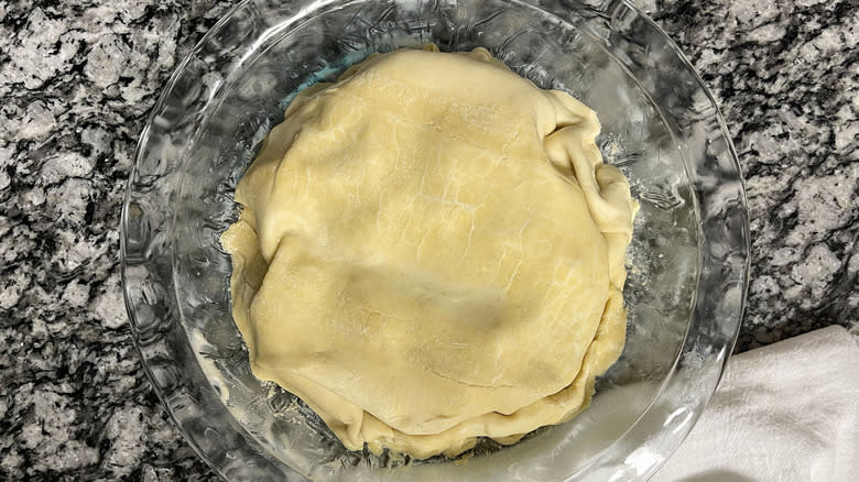 pie dough in pie pan