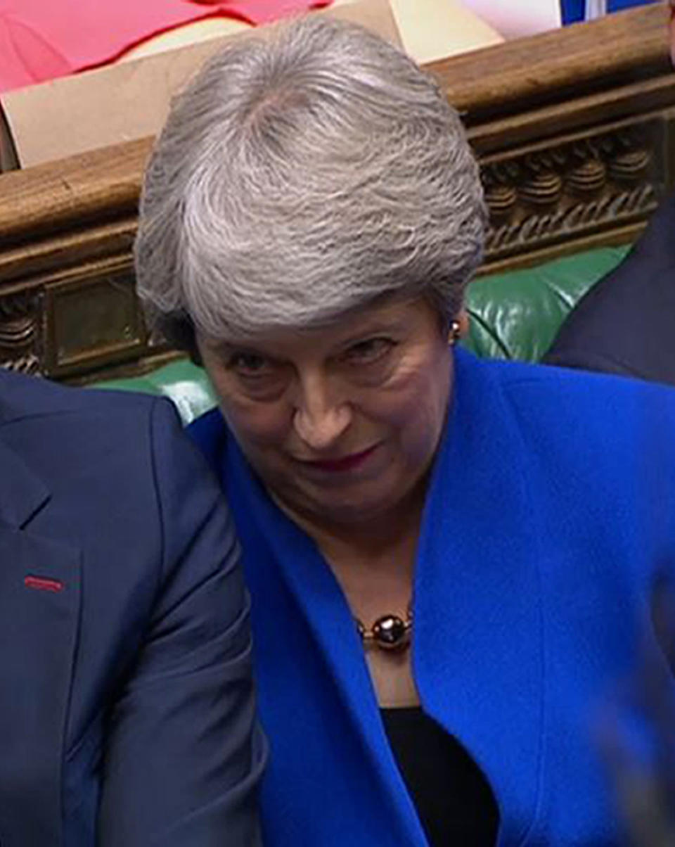 Prime Minister Theresa May during her last Prime Minister's Questions in the House of Commons, London.