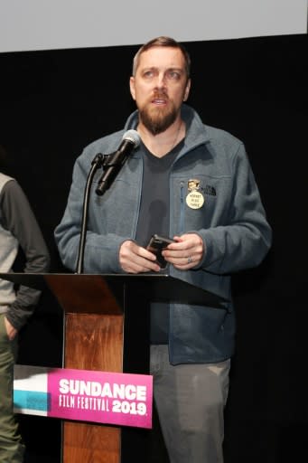 Filmmaker Todd Douglas Miller -- seen here presenting "Apollo 11" at its Sundance premiere in January 2019 -- called the mission an "amazing testament of human ingenuity"
