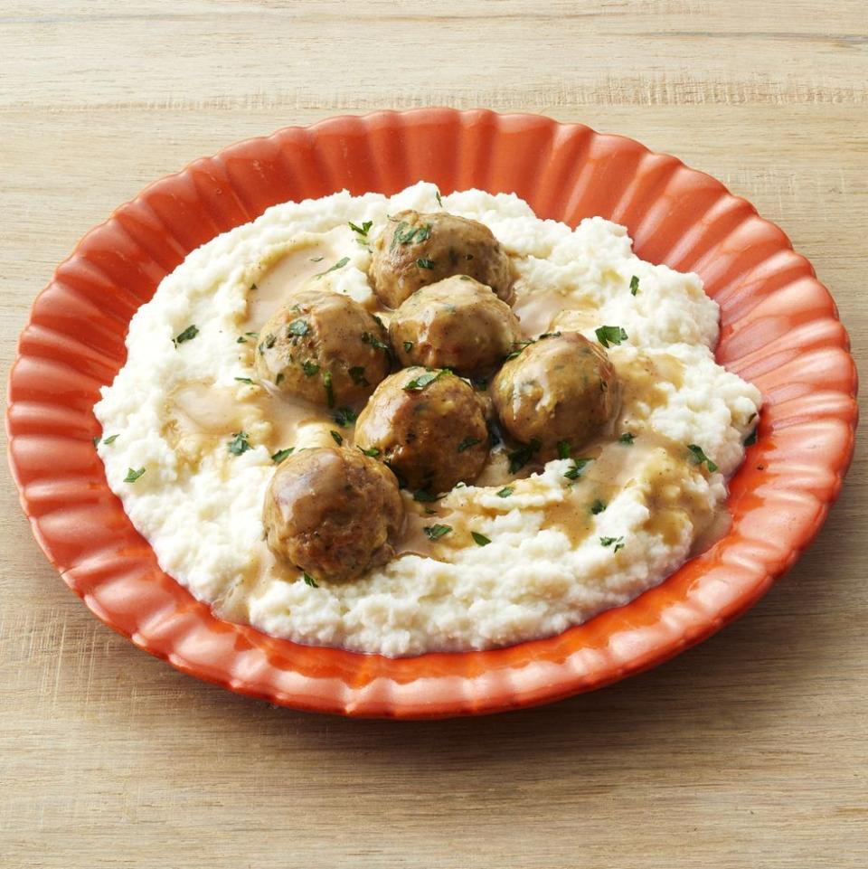 Turkey Swedish Meatballs with Cauliflower Mash