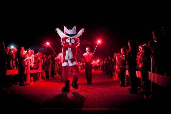 The Carol of Lights is a Texas Tech tradition featuring such university mascots as Raider Red and the Masked Rider.