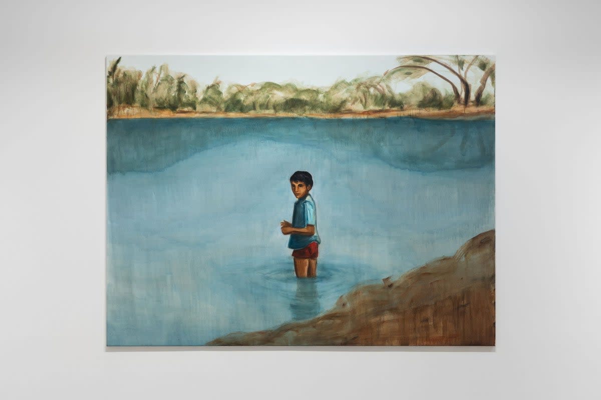 Boy in River, 2024, Matthew Krishanu (Courtesy of the artist and Jhaveri Contemporary, Photo: Rob Harris)