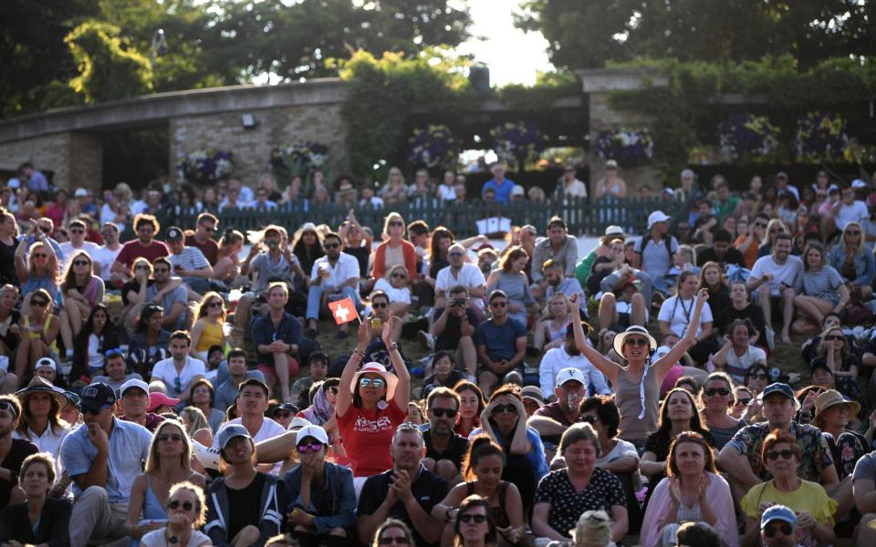Henman Hill is expected to be open this summer, with social distancing measures possibly in place - Laurence Griffiths /Getty Images Europe 