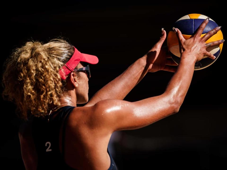 Canada's Brandie Wilkerson (seen above) and Sophie Bukovec, partnered up ahead of the 2022 season and in May — finished second at the world championships in Rome. (FIVB Beach Volleyball Pro Tour Elite 16 - image credit)