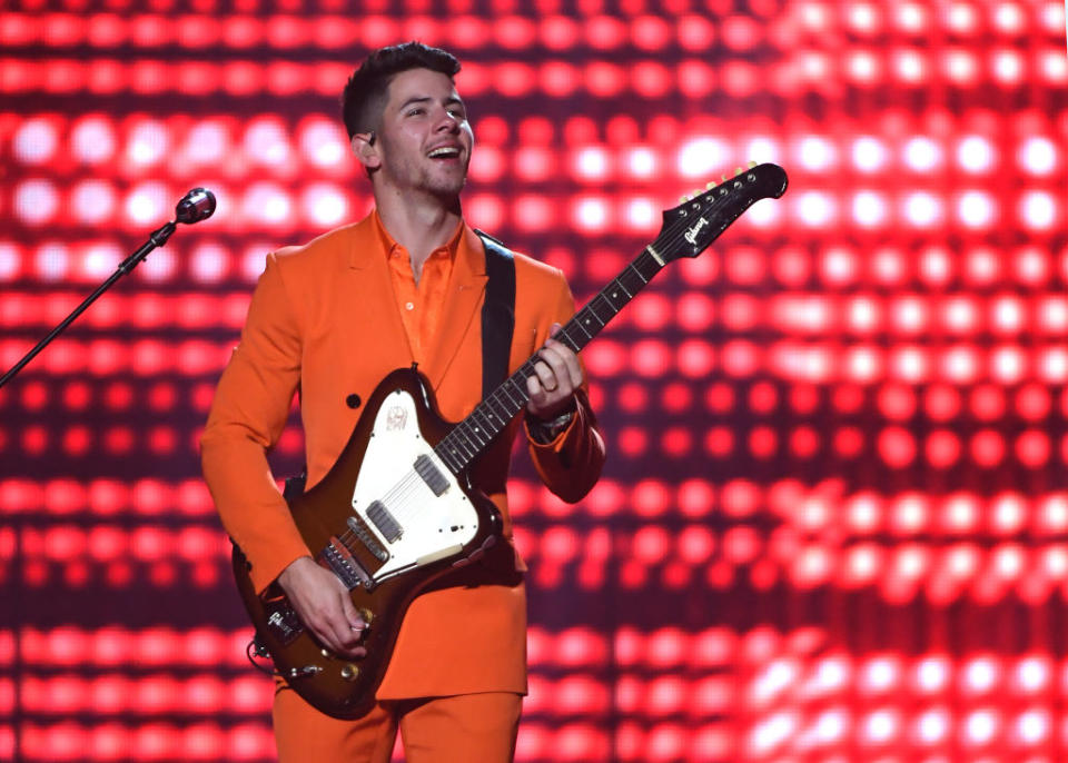 Nick Jonas performs with the Jonas Brothers on their Happiness Begins Tour. (Photo: Ethan Miller/Getty Images) 