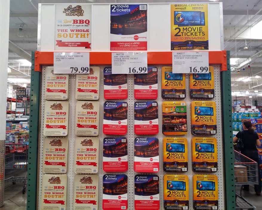 movie gift cards at Costco