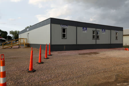 Modular buildings that have been placed in town to support the legal staff that will arrive in Elk Point, South Dakota, U.S. are seen on June 3, 2017. The defamation lawsuit of South Dakota meat processor Beef Products Inc. against ABC Broadcasting is set to begin on Monday, June 5, 2017. Picture taken June 3, 2017. REUTERS/Ryan Henriksen