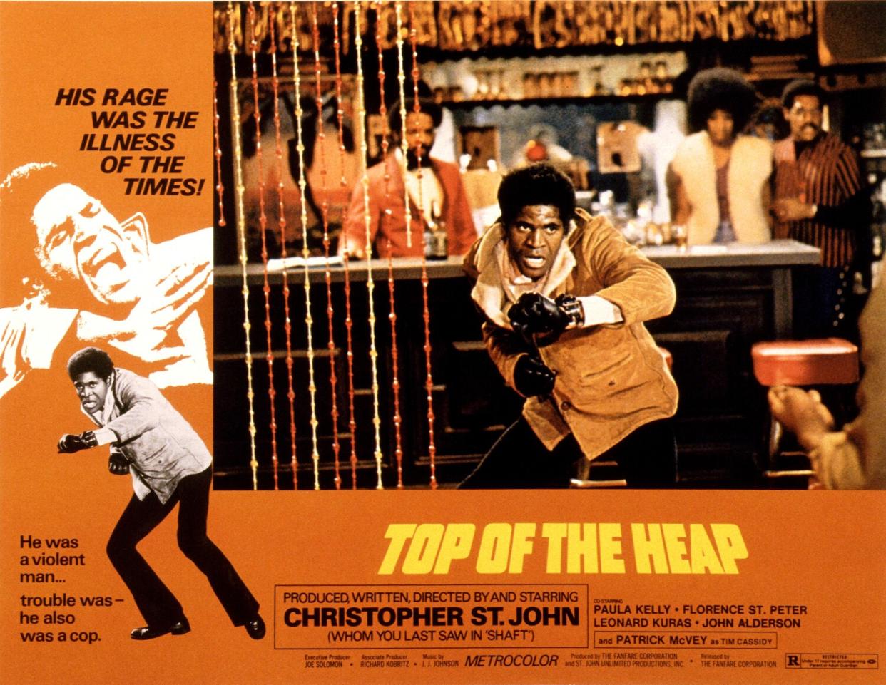 A poster for 1972's "Top Of The Heap" directed by and starring Christopher St. John.