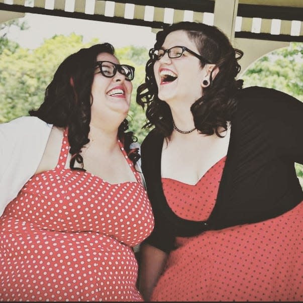 Kathy Criswell (left) and her wife, Bee Criswell, at their wedding in 2012.