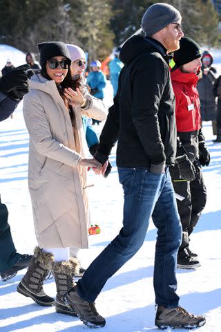 <p>Karwai Tang/WireImage</p> Meghan Markle and Prince Harry in Canada on Feb. 14, 2024