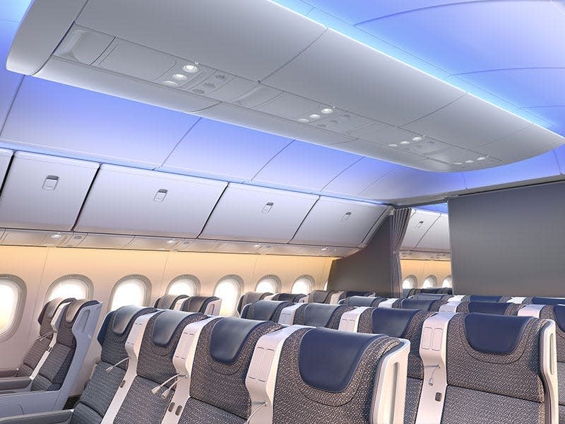 Rendering of 777X economy cabin.