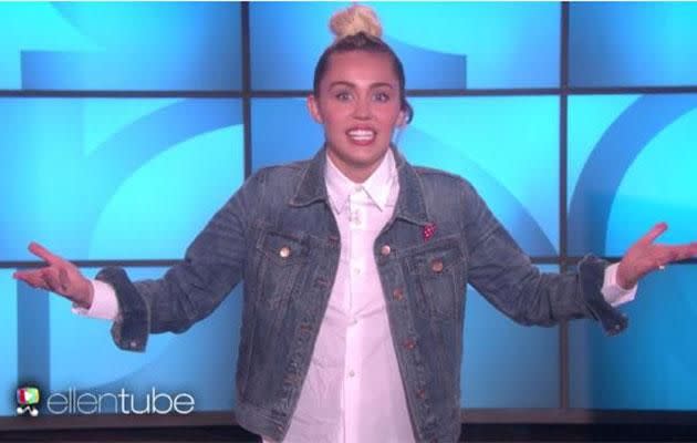 Miley filling in for Ellen. Source: The Ellen DeGeneres Show