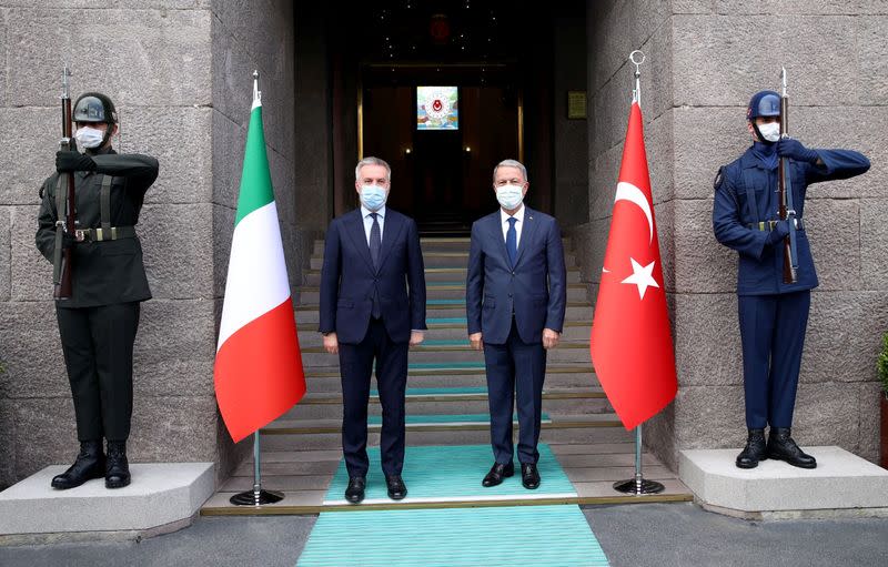 Turkish Defence Minister Akar meets with his Italian counterpart Guerini?in Ankara