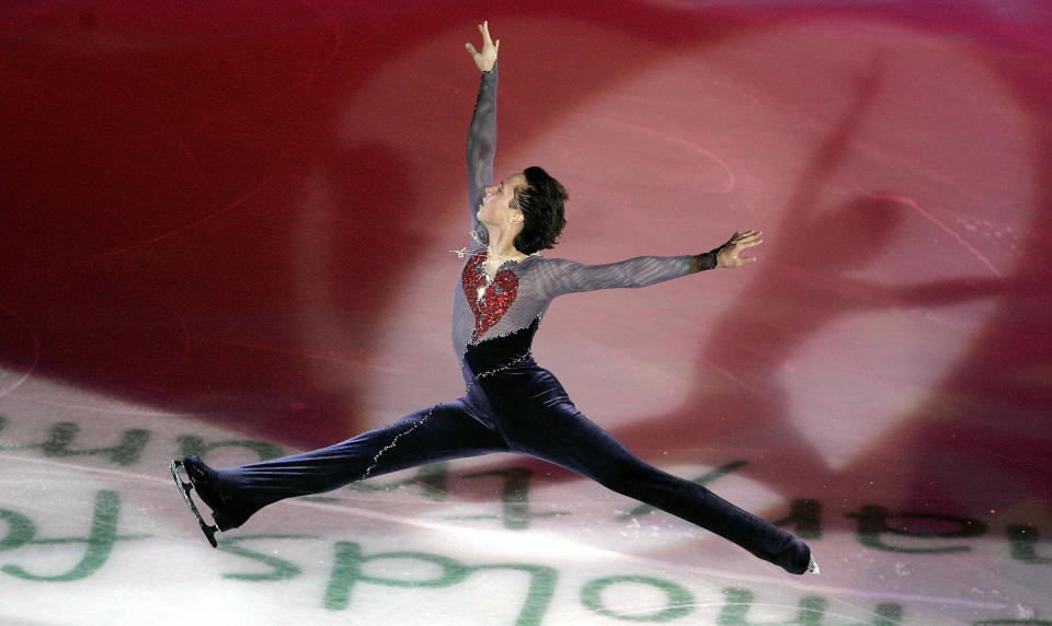 Performing his&nbsp;program&nbsp;at the exhibition of the Cup of Russia ISU Grand Prix figure skating event in St. Petersburg on Nov. 27, 2005.