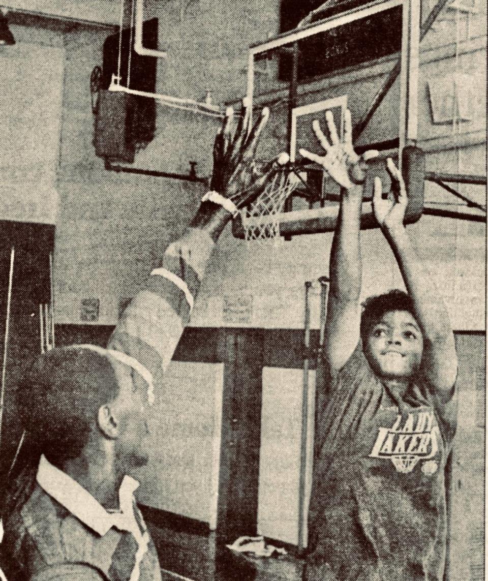 Future Providence Day All-American Konecka Drakeford training in 1988, when she was in middle school