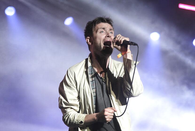 INDIO, CALIF. - APR. 12, 2013. Damon Albarn of the band Blur performs at the14th annual Coachella Music & Arts Festival. (Bethany Mollenkof/Los Angeles Times)