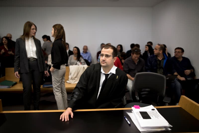 Attorney Eitay Mack attends a court hearing on Amnesty International's legal bid to have Israel revoke the export license of the Israeli NSO surveillance firm, at Tel Aviv's District Court, Israel