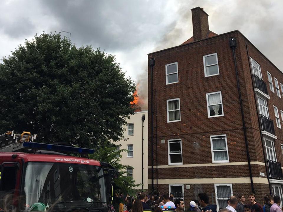 72 firefighters tackle blaze at block of flats in Bethnal Green, London