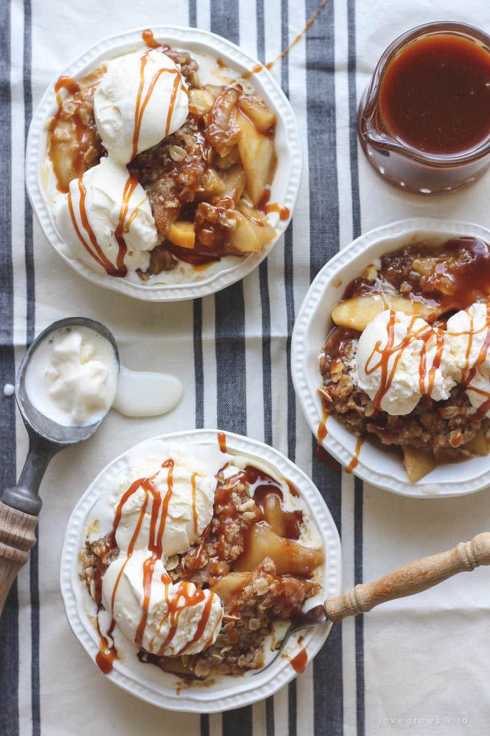 Salted Caramel Apple Crisp