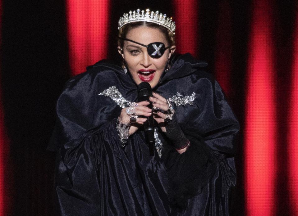 TEL AVIV, ISRAEL - MAY 18: Madonna, performs live on stage after the 64th annual Eurovision Song Contest held at Tel Aviv Fairgrounds on May 18, 2019 in Tel Aviv, Israel. (Photo by Michael Campanella/Getty Images) 
