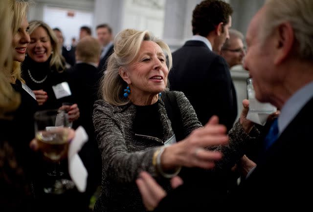 <p>Tom Williams/CQ Roll Call/Getty</p> Hadassah Lieberman greets her husband, Joe Lieberman