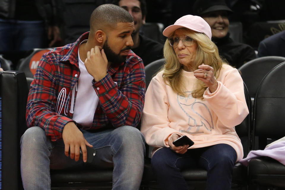 Drake And Sandi Graham At Basketball Game