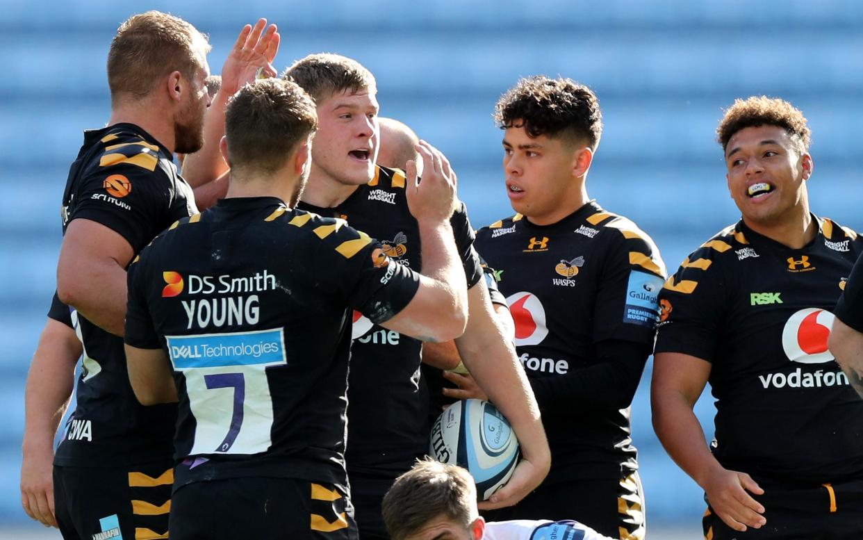 Wasps players celebrate against Bristol Bears - GETTY IMAGES