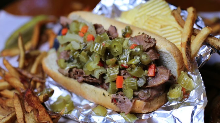 Fat Dan's Italian beef sandwich is just one of the many sandwiches available at its Bloomington restaurant at 221 E. Kirkwood Ave.