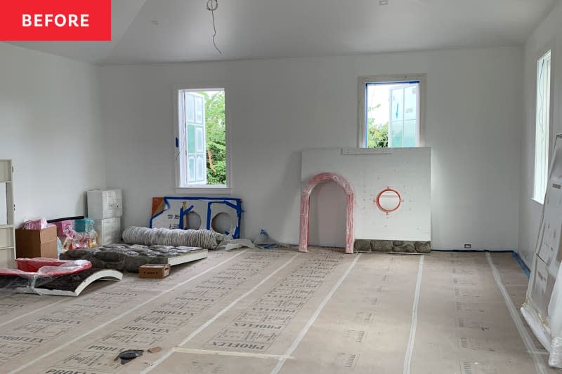 Empty child's playroom before renovation.