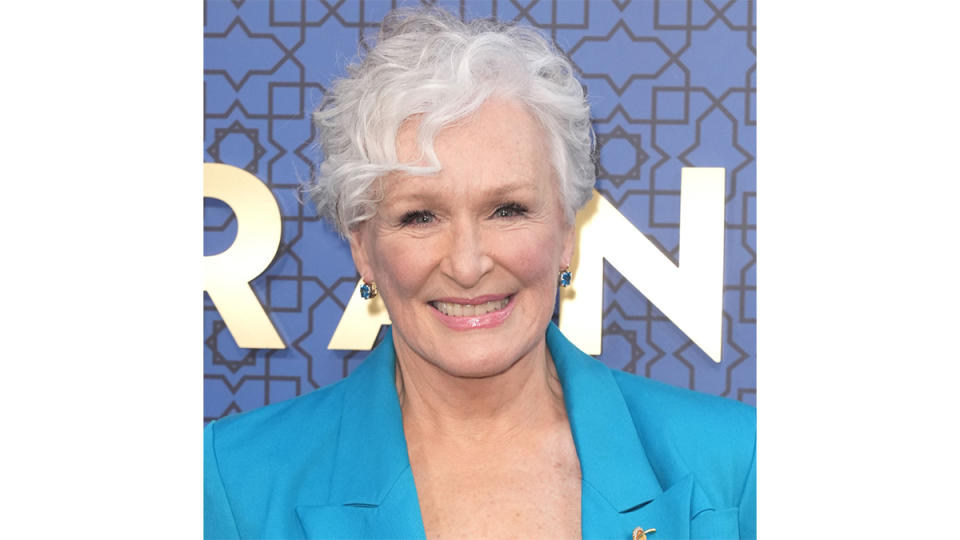 Glenn Close with short, curly hair